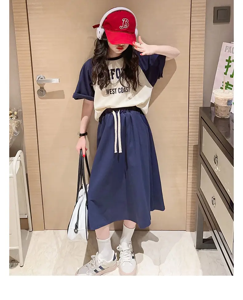 Girls Summer Skirt Set Western Style Medium Large — feature 20