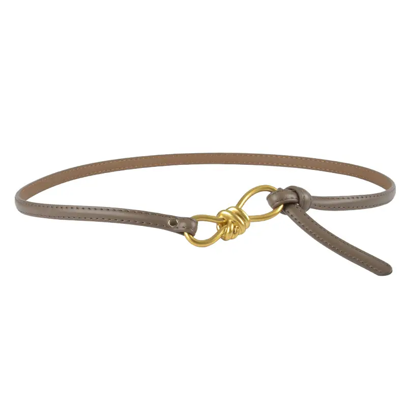Genuine Leather Women's Belt with Skirt Dress - Image 27