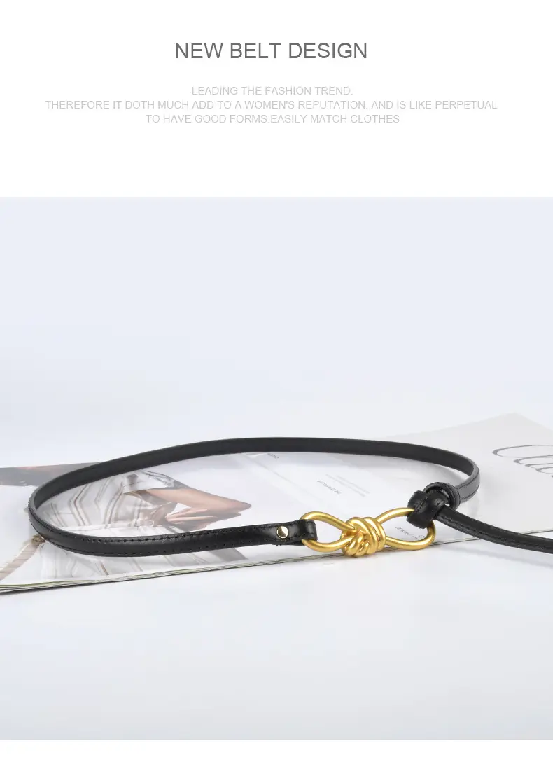 Genuine Leather Women's Belt with Skirt Dress β feature 12