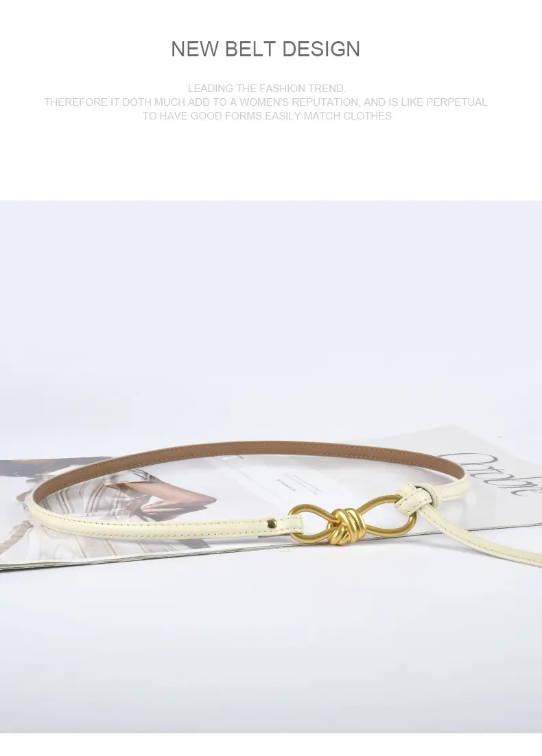 Genuine Leather Women's Belt with Skirt Dress β feature 13