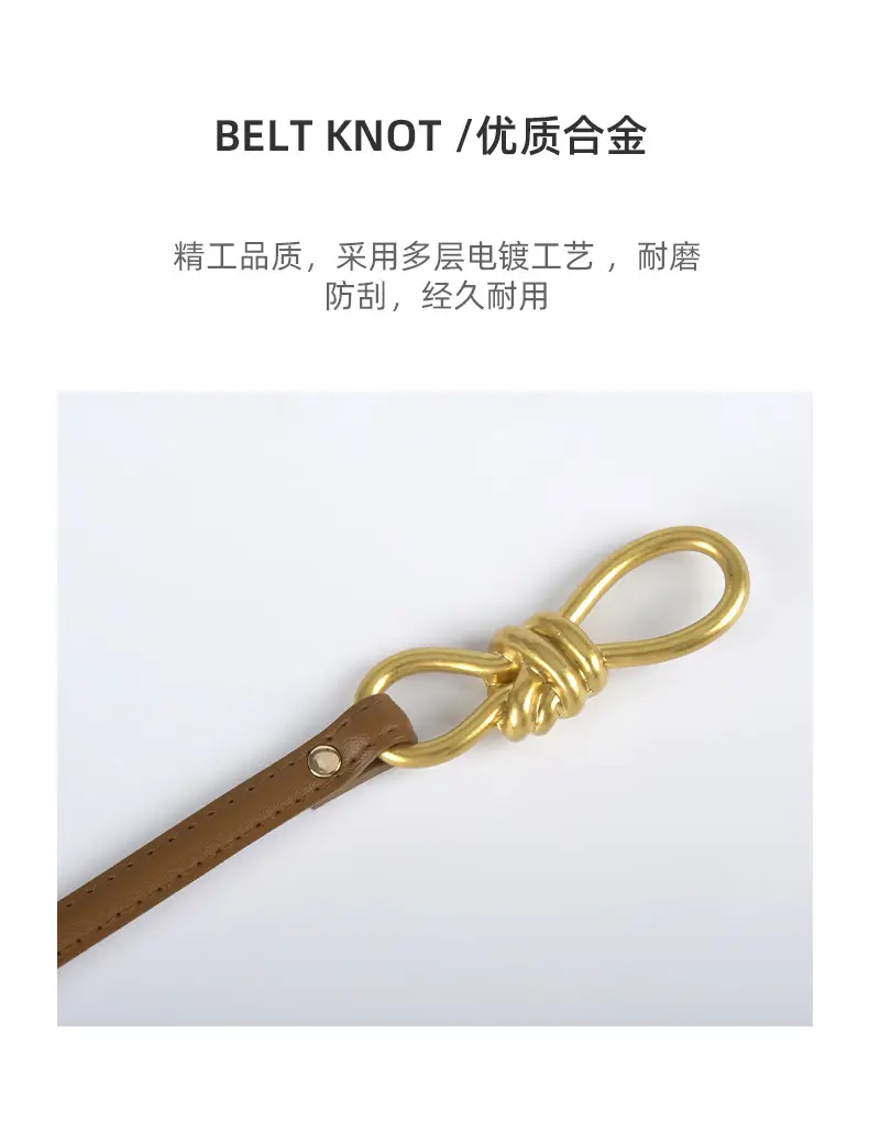 Genuine Leather Women's Belt with Skirt Dress β feature 7