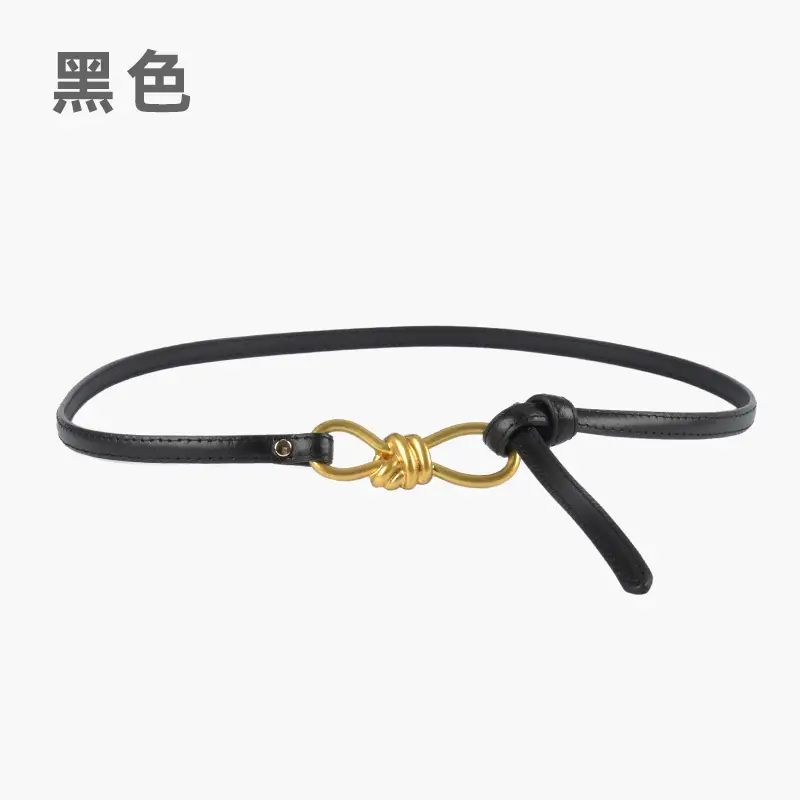 Genuine Leather Women's Belt with Skirt Dress