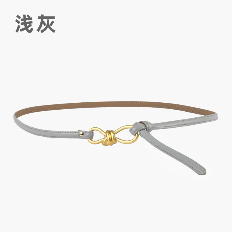 Genuine Leather Women's Belt with Skirt Dress - Image 10