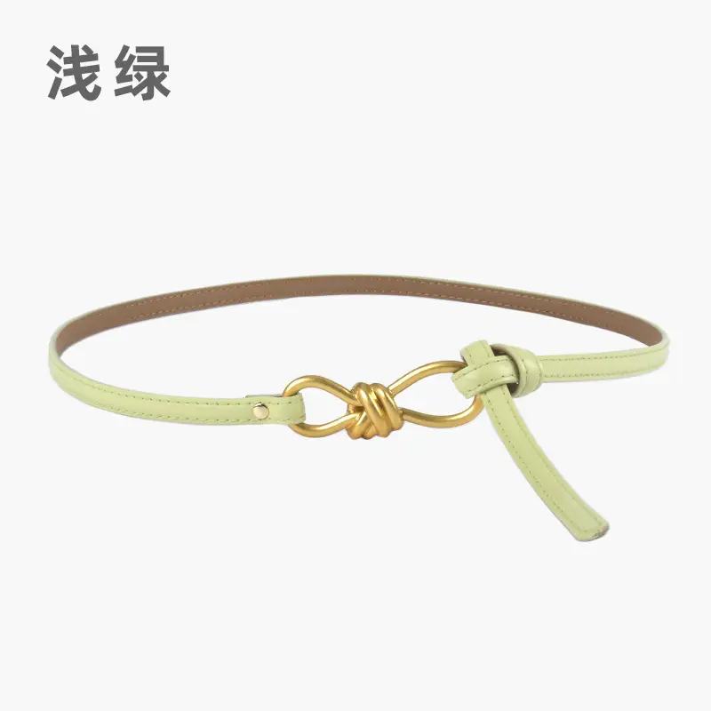 Genuine Leather Women's Belt with Skirt Dress - Image 13