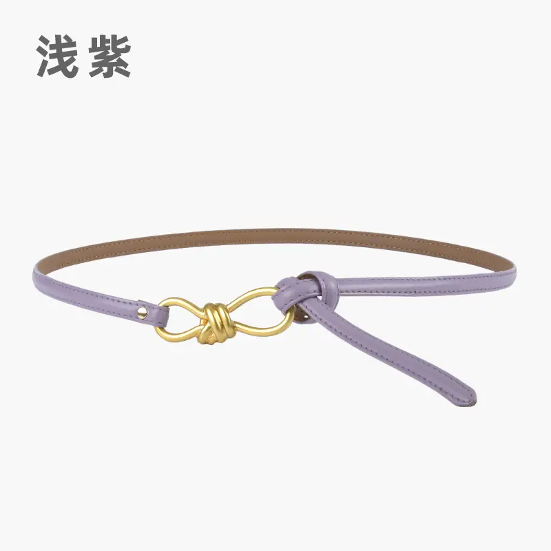 Genuine Leather Women's Belt with Skirt Dress - Image 14