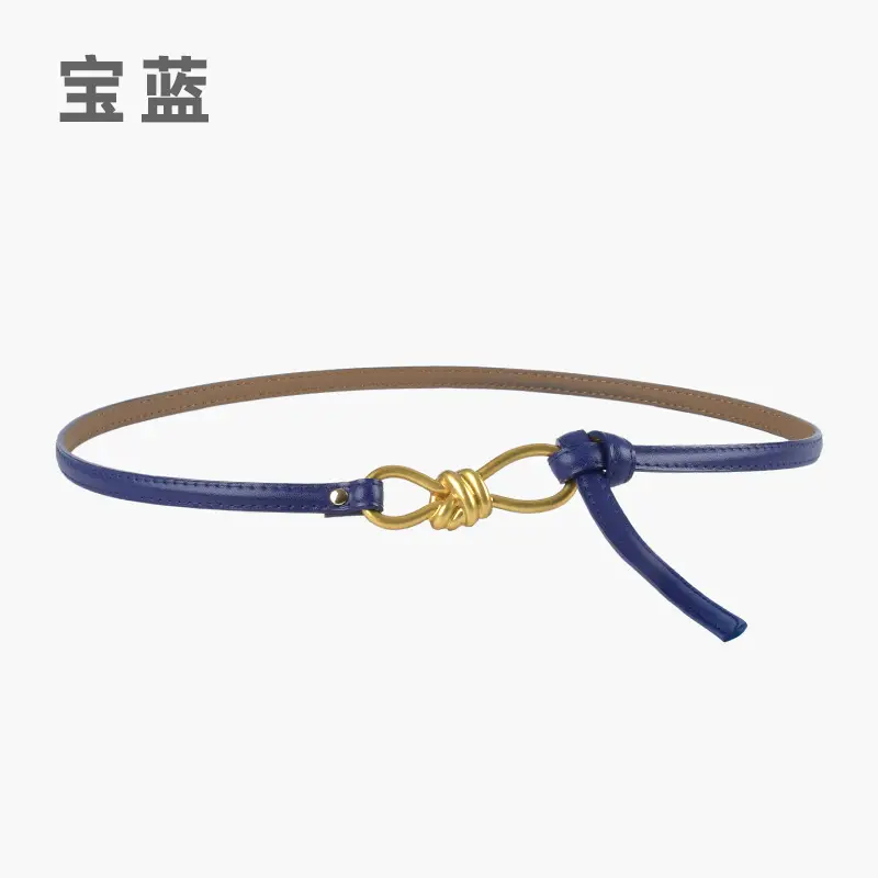 Genuine Leather Women's Belt with Skirt Dress - Image 18