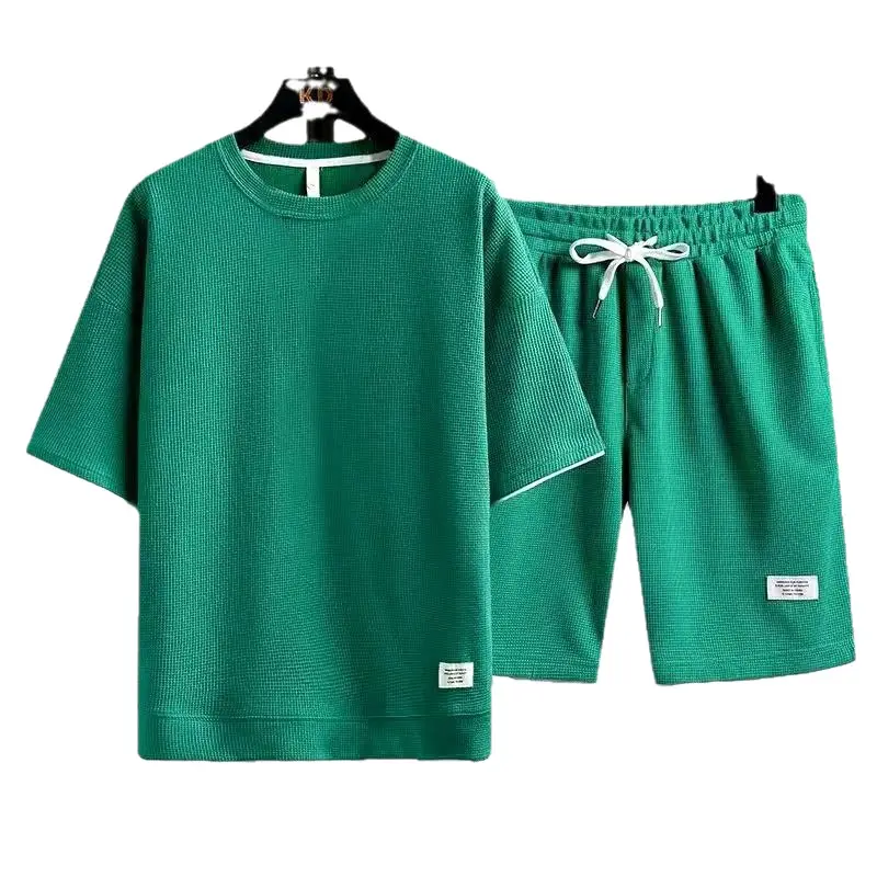 Men Black 2-Piece Running Shorts Set - Image 14