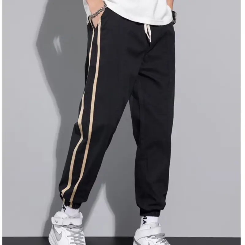 Men's Grey Tencel Casual Pants Spring Summer Loose Straight Ankle - Image 7