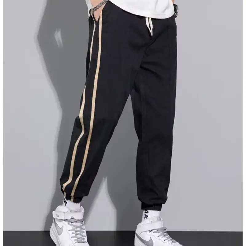Men's Grey Tencel Casual Pants Spring Summer Loose Straight Ankle - Image 2