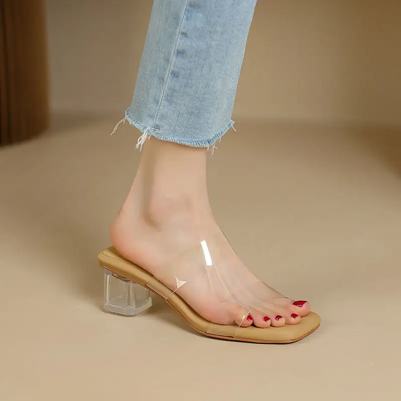 Transparent Crystal High Heel Sandals Women Summer - Image 4