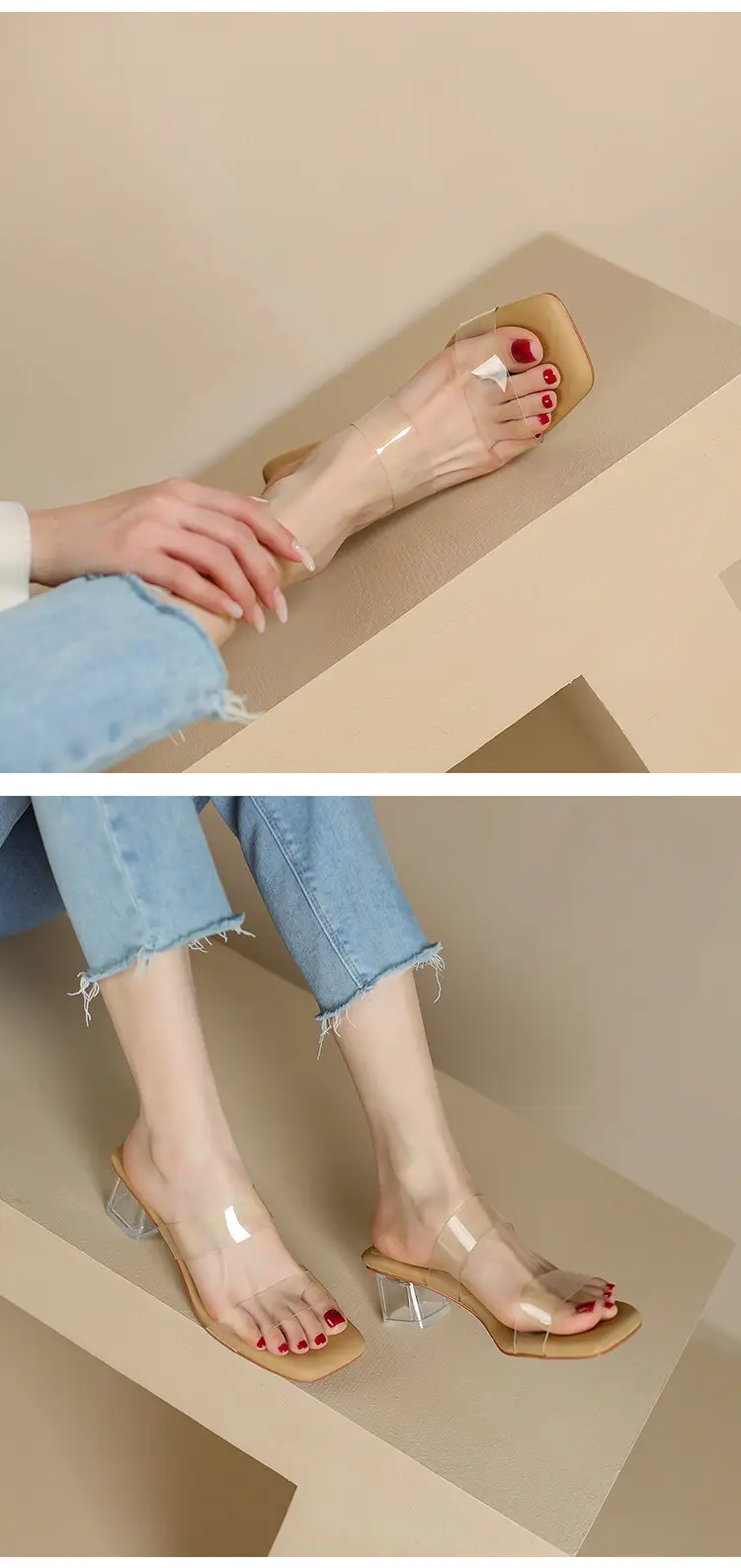 Transparent Crystal High Heel Sandals Women Summer — feature 10