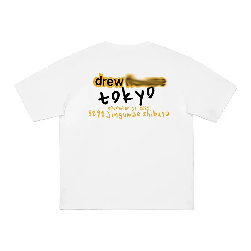 Drew Smiley Japanese Flash T-Shirt White Men Women - Image 2