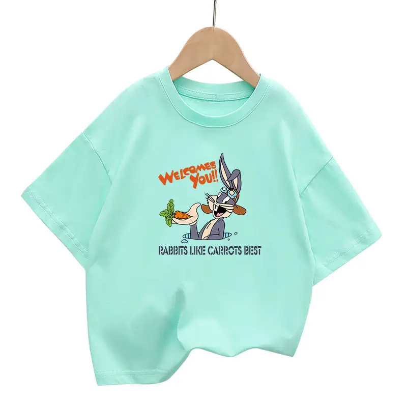 Kids Green Short Sleeve Cotton T-Shirt Summer Wear