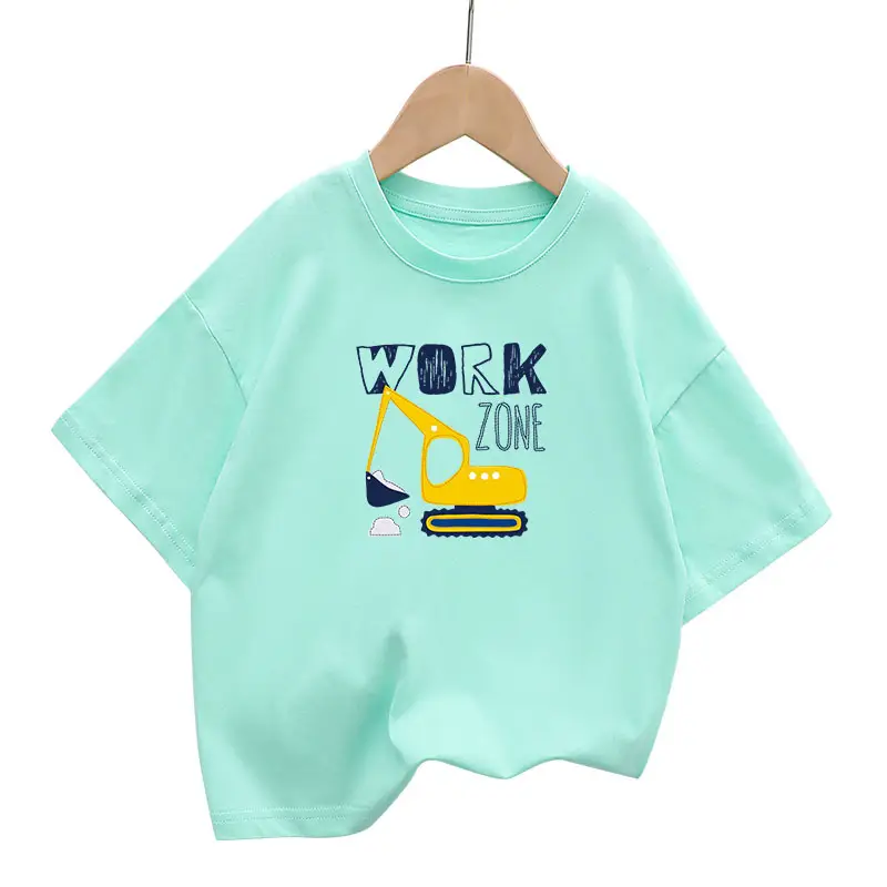 Kids Green Short Sleeve Cotton T-Shirt Summer Wear