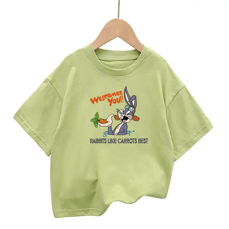 Kids Green Short Sleeve Cotton T-Shirt Summer Wear