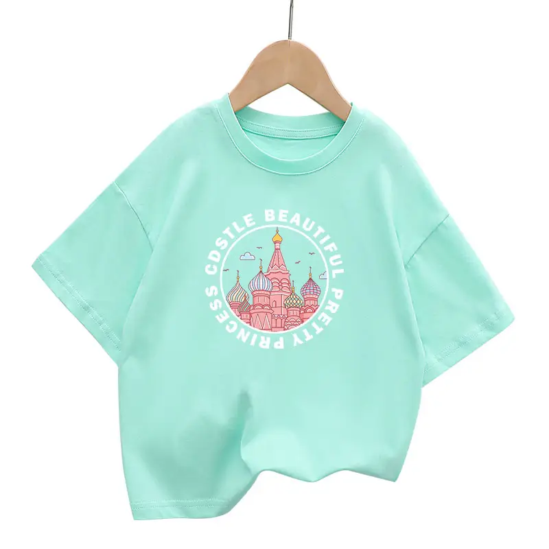 Kids Green Short Sleeve Cotton T-Shirt Summer Wear