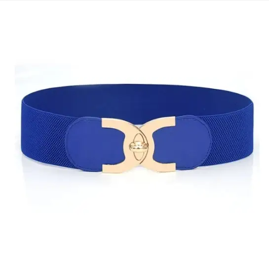 Women's White Elastic Belt Sandals with Gold Logo