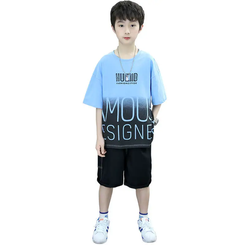 Boys Summer T-Shirt Shorts Set White Black 2025 - Image 8