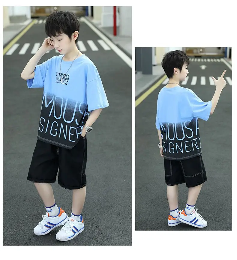 Boys Summer T-Shirt Shorts Set White Black 2025 — feature 10