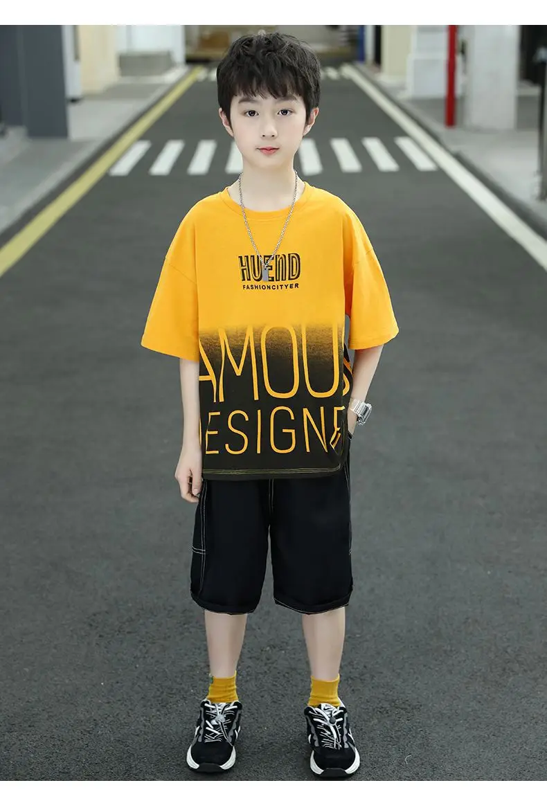 Boys Summer T-Shirt Shorts Set White Black 2025 — feature 16