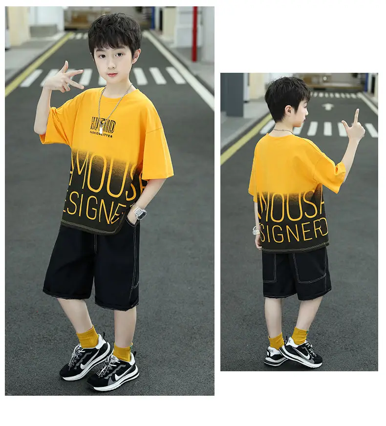 Boys Summer T-Shirt Shorts Set White Black 2025 — feature 18
