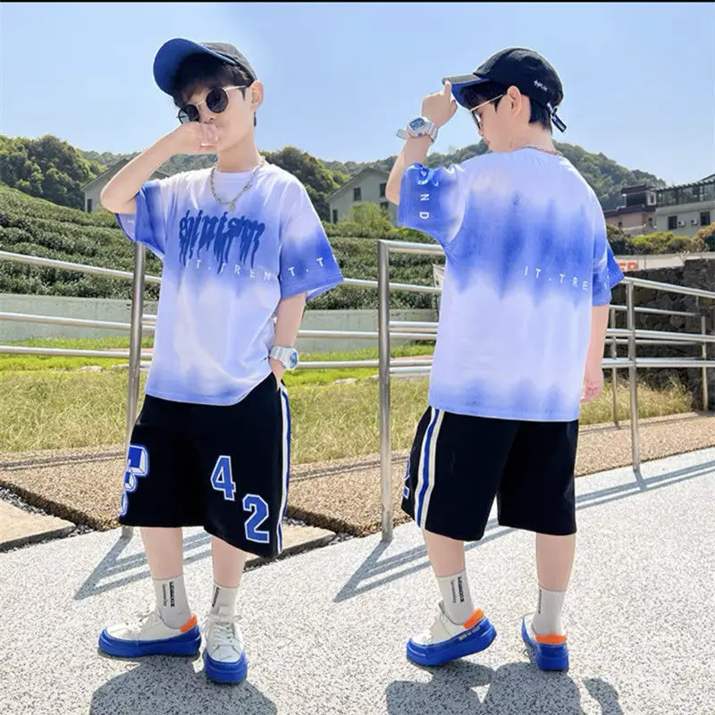 Kids Boys Blue Tie Dye Summer Suit 2025 Medium to XL - Image 11