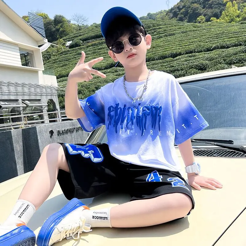 Kids Boys Blue Tie Dye Summer Suit 2025 Medium to XL - Image 12