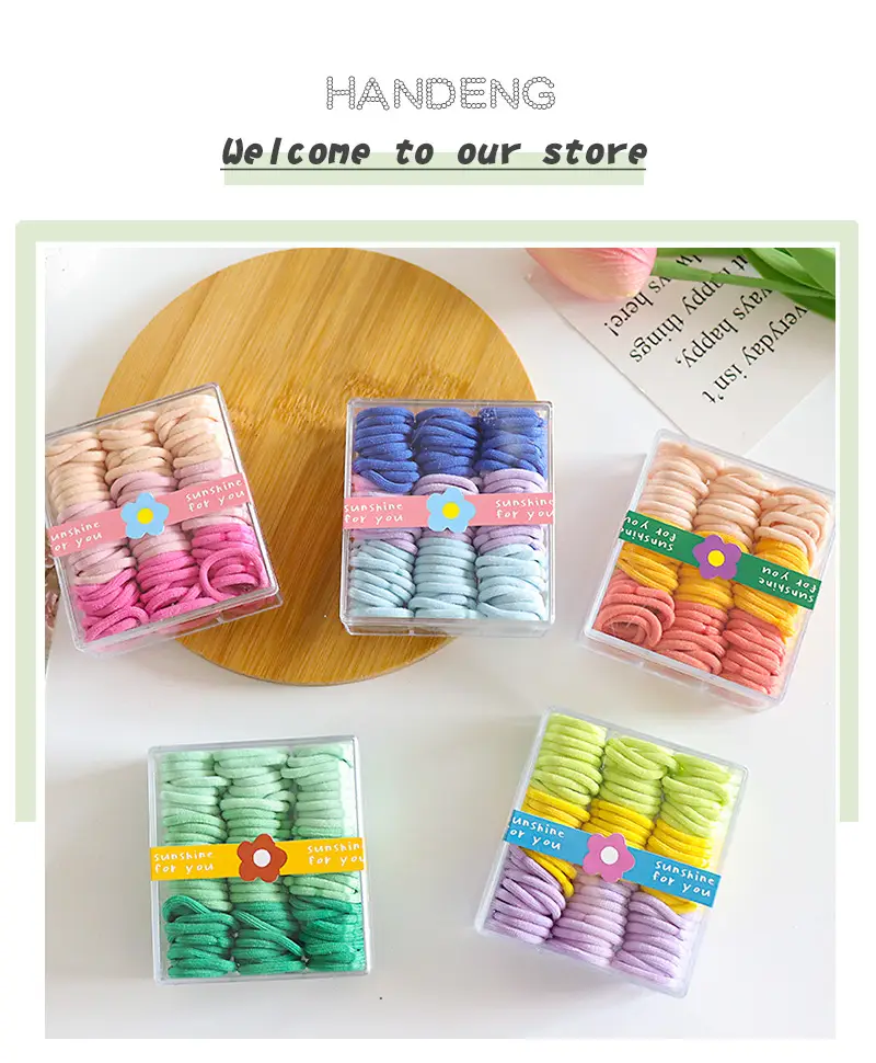 Korean Candy Color Thumb Rings for Girls Hair Rubber Band — feature 1