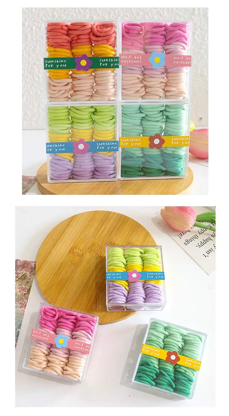 Korean Candy Color Thumb Rings for Girls Hair Rubber Band — feature 7