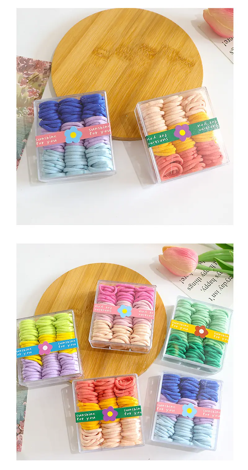 Korean Candy Color Thumb Rings for Girls Hair Rubber Band — feature 8