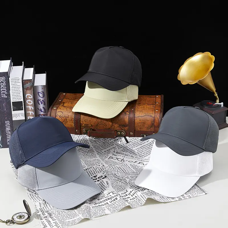 Men's Black Mesh Sun Hat Truck Driver Waterproof Cap
