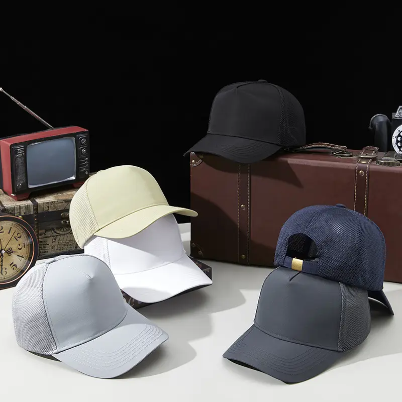 Men's Black Mesh Sun Hat Truck Driver Waterproof Cap