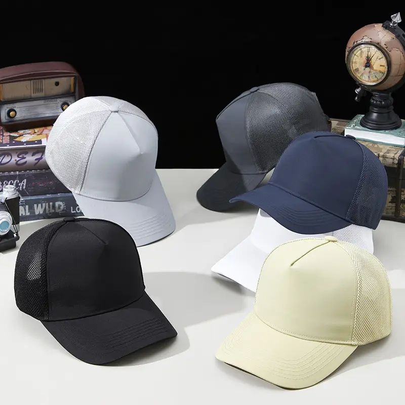 Men's Black Mesh Sun Hat Truck Driver Waterproof Cap
