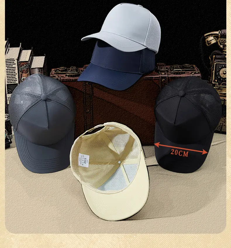 Men's Black Mesh Sun Hat Truck Driver Waterproof Cap — feature 12