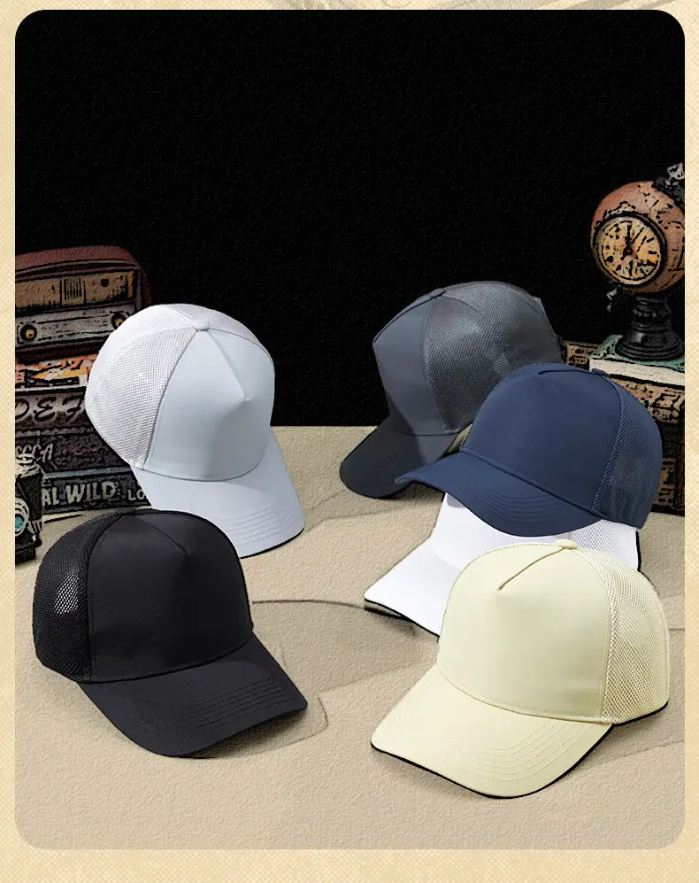 Men's Black Mesh Sun Hat Truck Driver Waterproof Cap — feature 14
