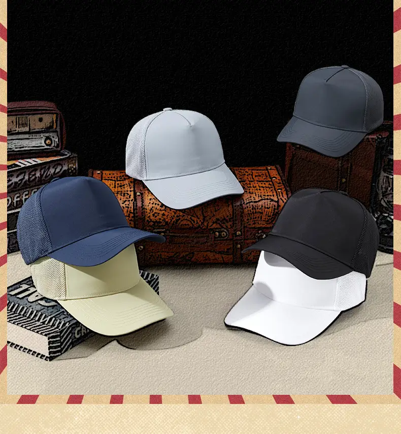 Men's Black Mesh Sun Hat Truck Driver Waterproof Cap — feature 3