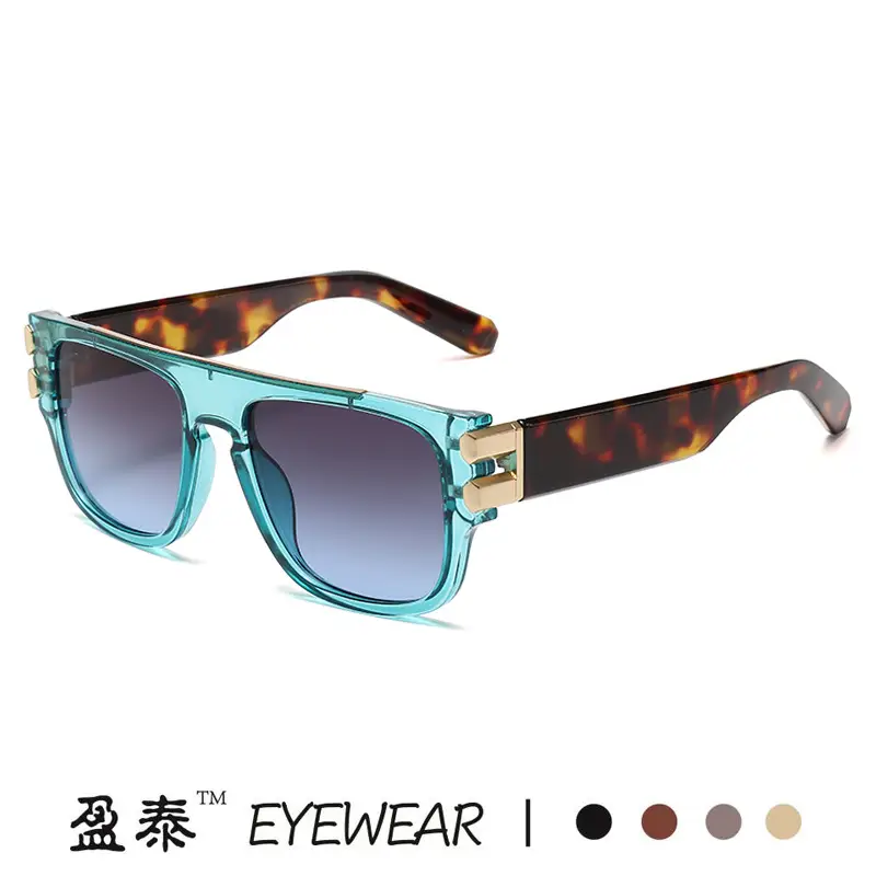 New Fashion Men's Box Sunglasses Brown Gradient - Image 9