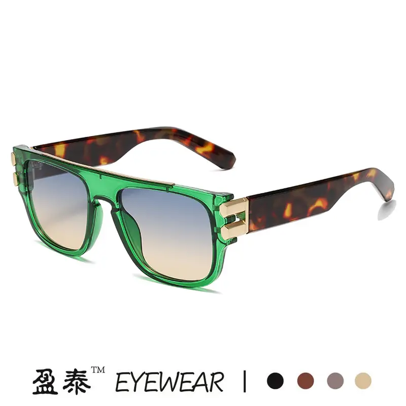 New Fashion Men's Box Sunglasses Brown Gradient - Image 12