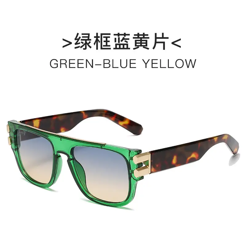 New Fashion Men's Box Sunglasses Brown Gradient - Image 4