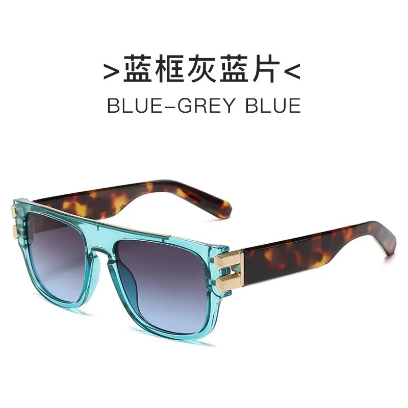 New Fashion Men's Box Sunglasses Brown Gradient - Image 5