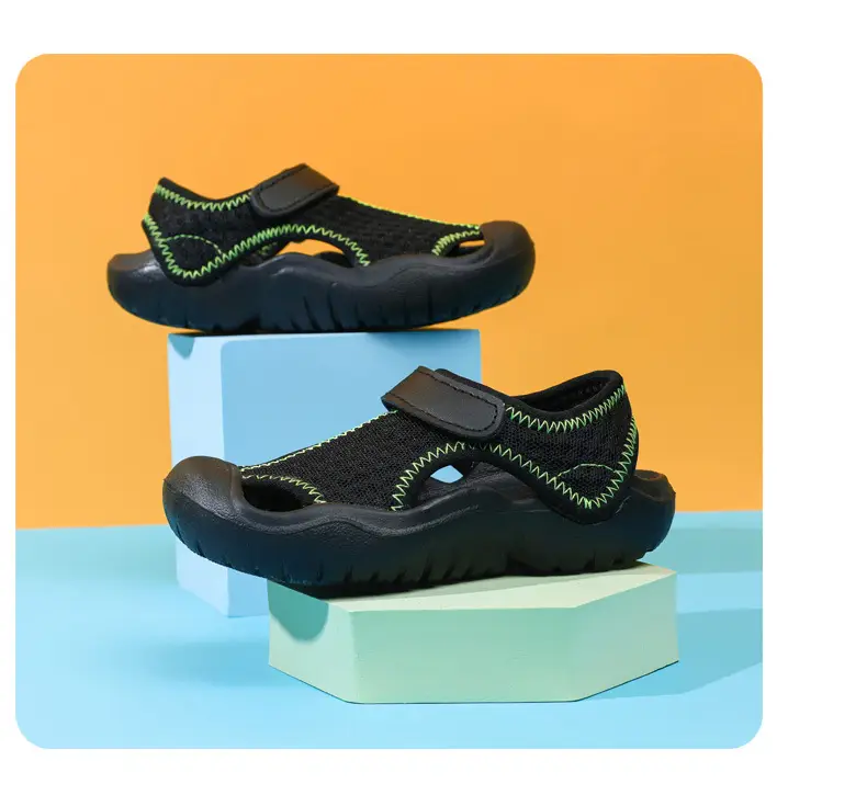 Pink Kids Cross-Braceled Sandals with Thick White Sole — feature 26