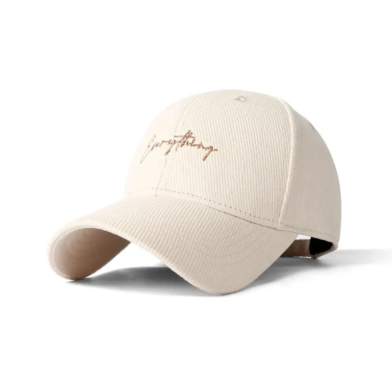 Women's Pure Cotton Beige Baseball Cap with Embroidered Logo - Image 2