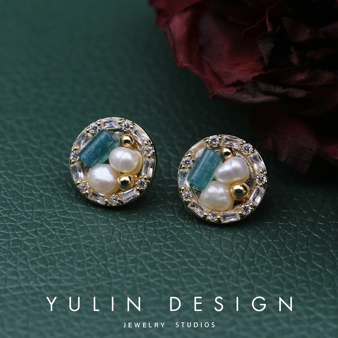 925 Silver Pearl Diamond Round Earrings for Women - Image 2