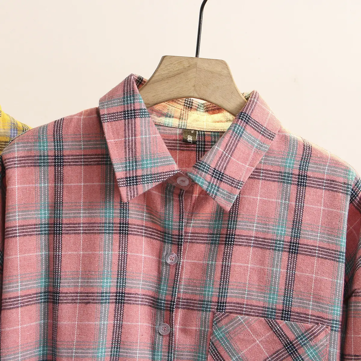 Korean Style Plaid Long Sleeve Shirt Extra Large