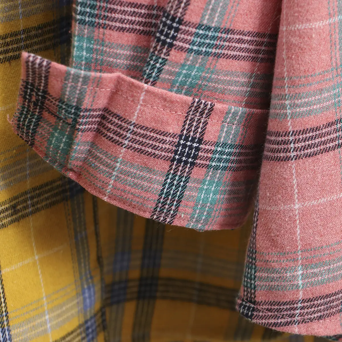 Korean Style Plaid Long Sleeve Shirt Extra Large