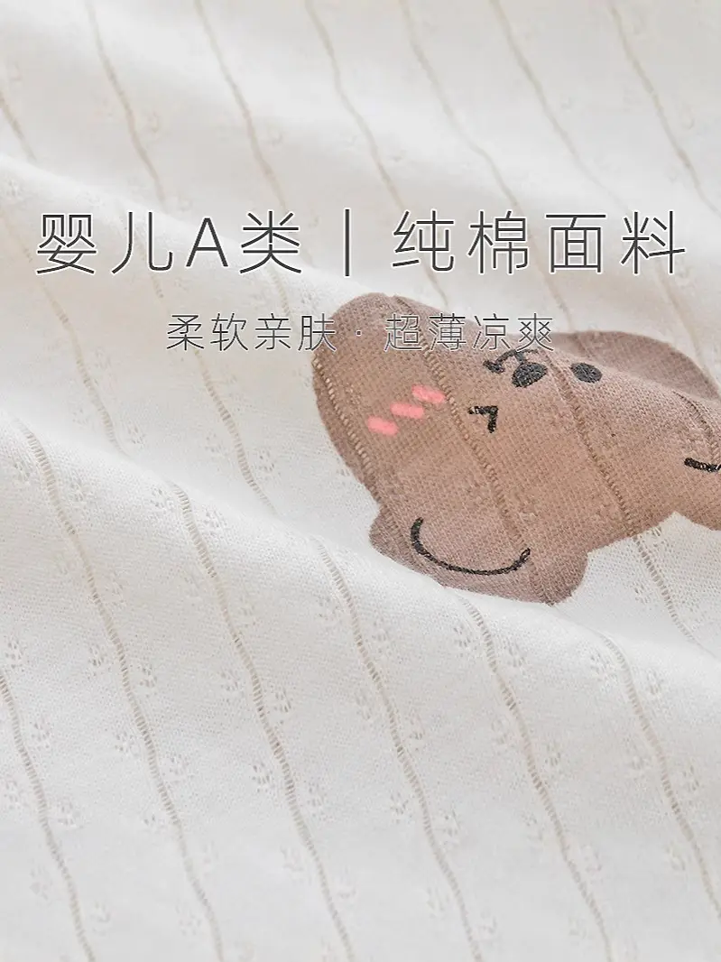 Baby's Cotton Flat Horn Coat Bear Pattern Short Sleeve - Image 8