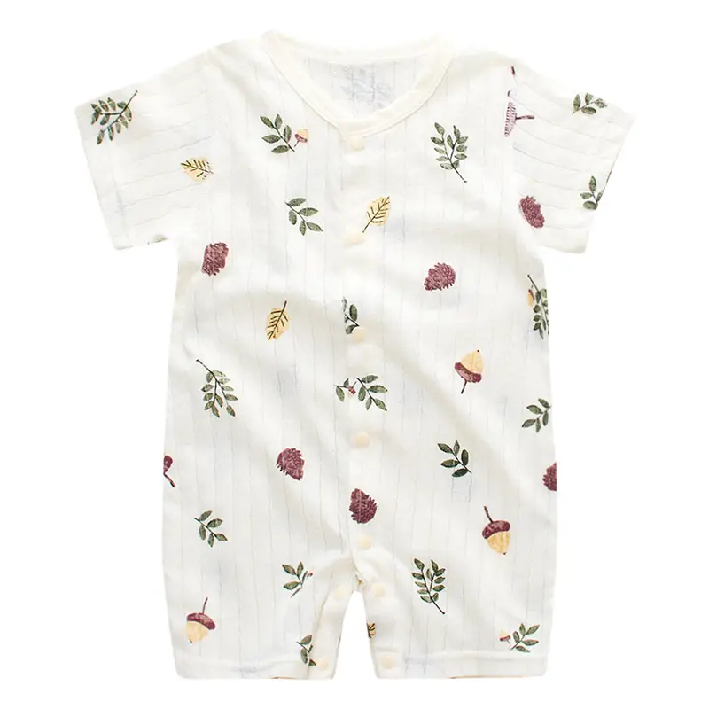 Baby's Cotton Flat Horn Coat Bear Pattern Short Sleeve — feature 21