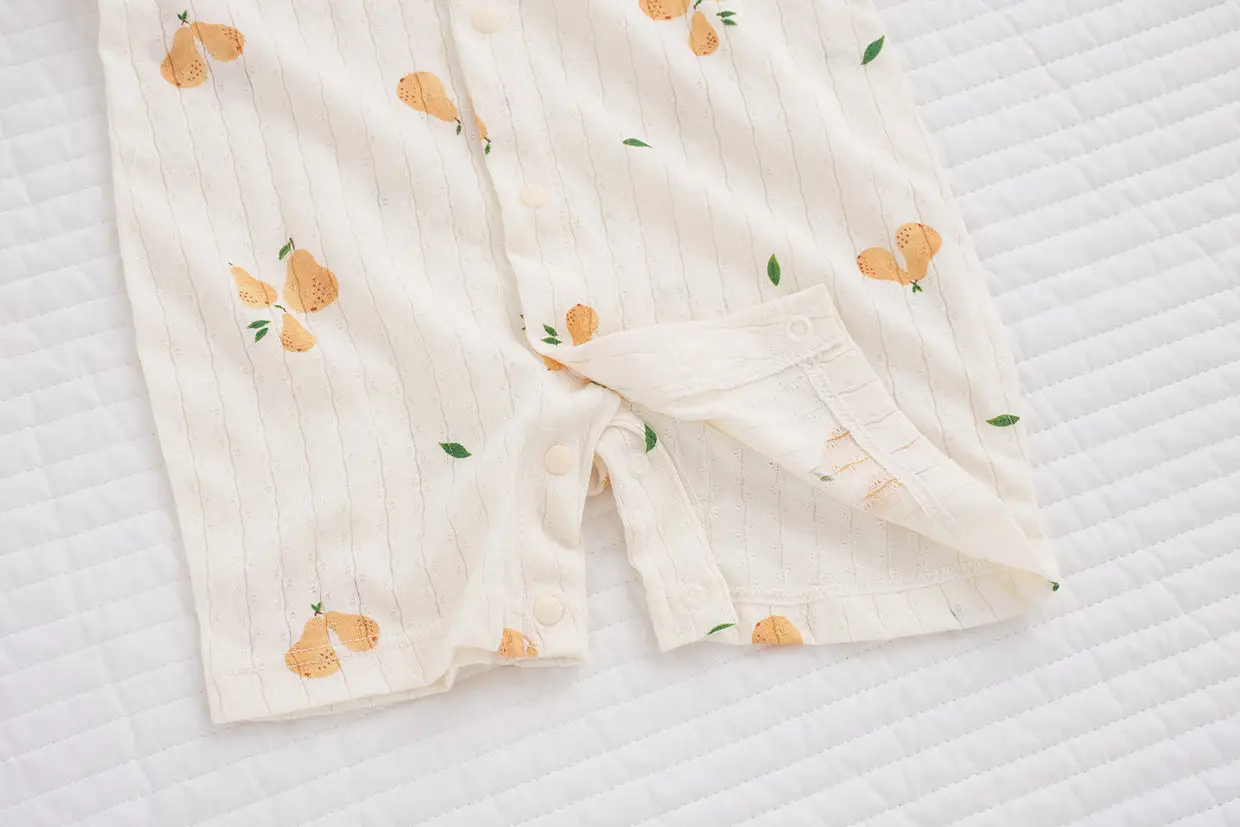 Baby's Cotton Flat Horn Coat Bear Pattern Short Sleeve — feature 26