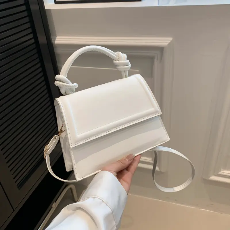 White Knotted Shoulder Crossbody Bag for Women