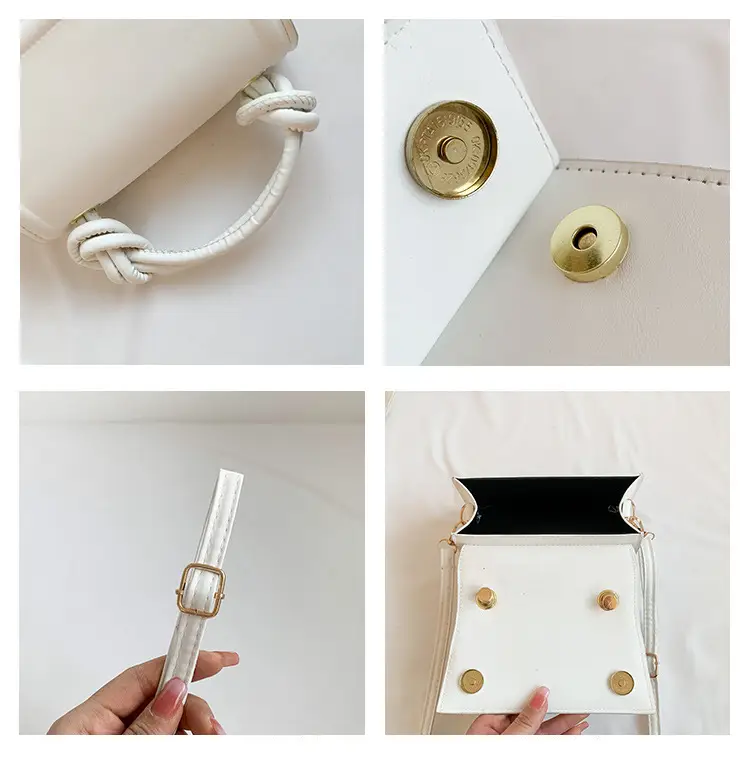 White Knotted Shoulder Crossbody Bag for Women — feature 8